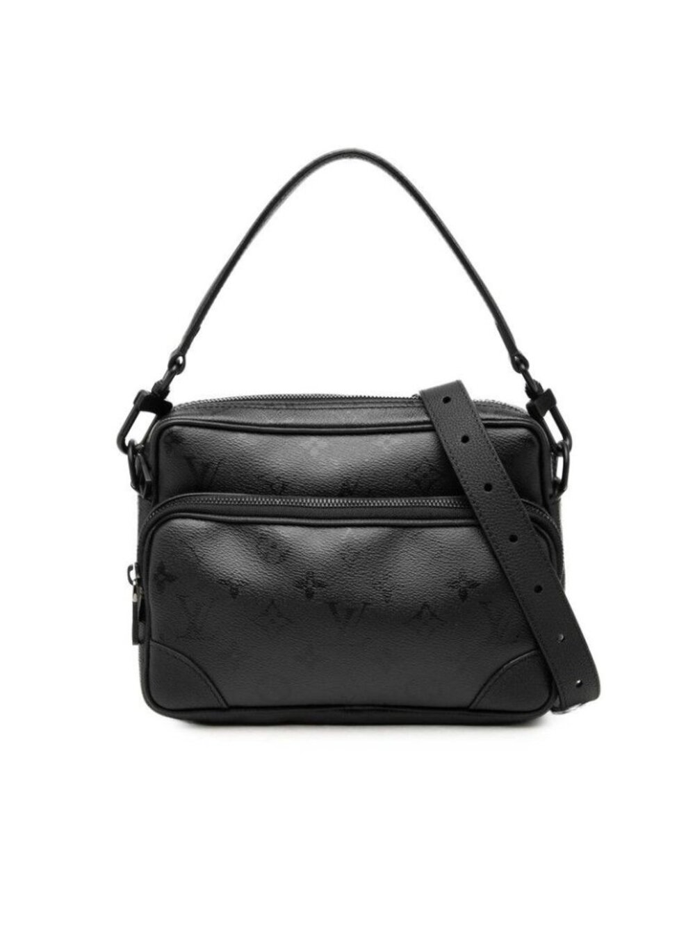 Louis Vuitton Monogram Midnight Nile Top Handle Shoulder Bag 2-Way Black Leather